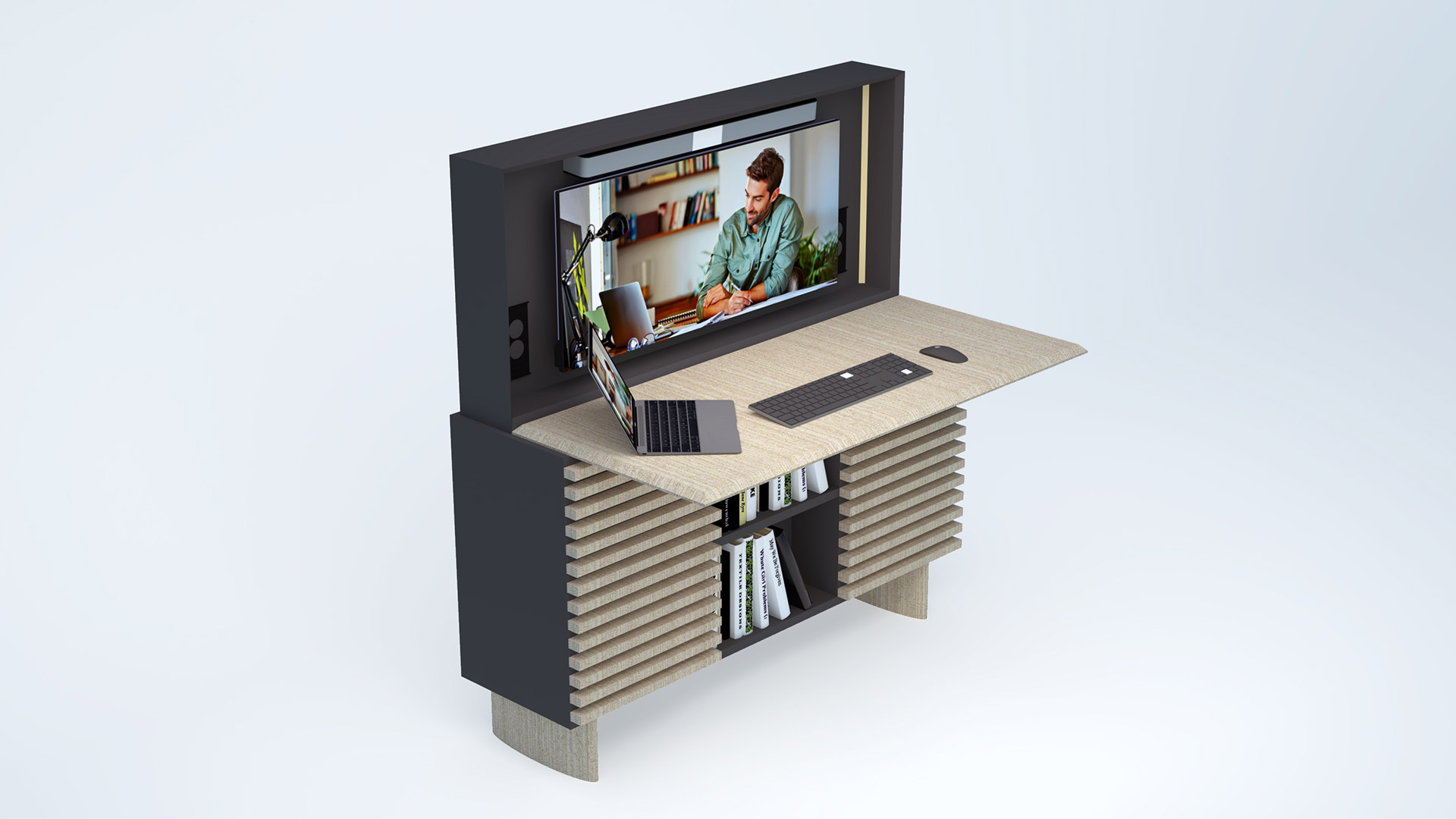 Secretary eCone B2 dedicated to teleworking and videoconferencing by Borella Art Design