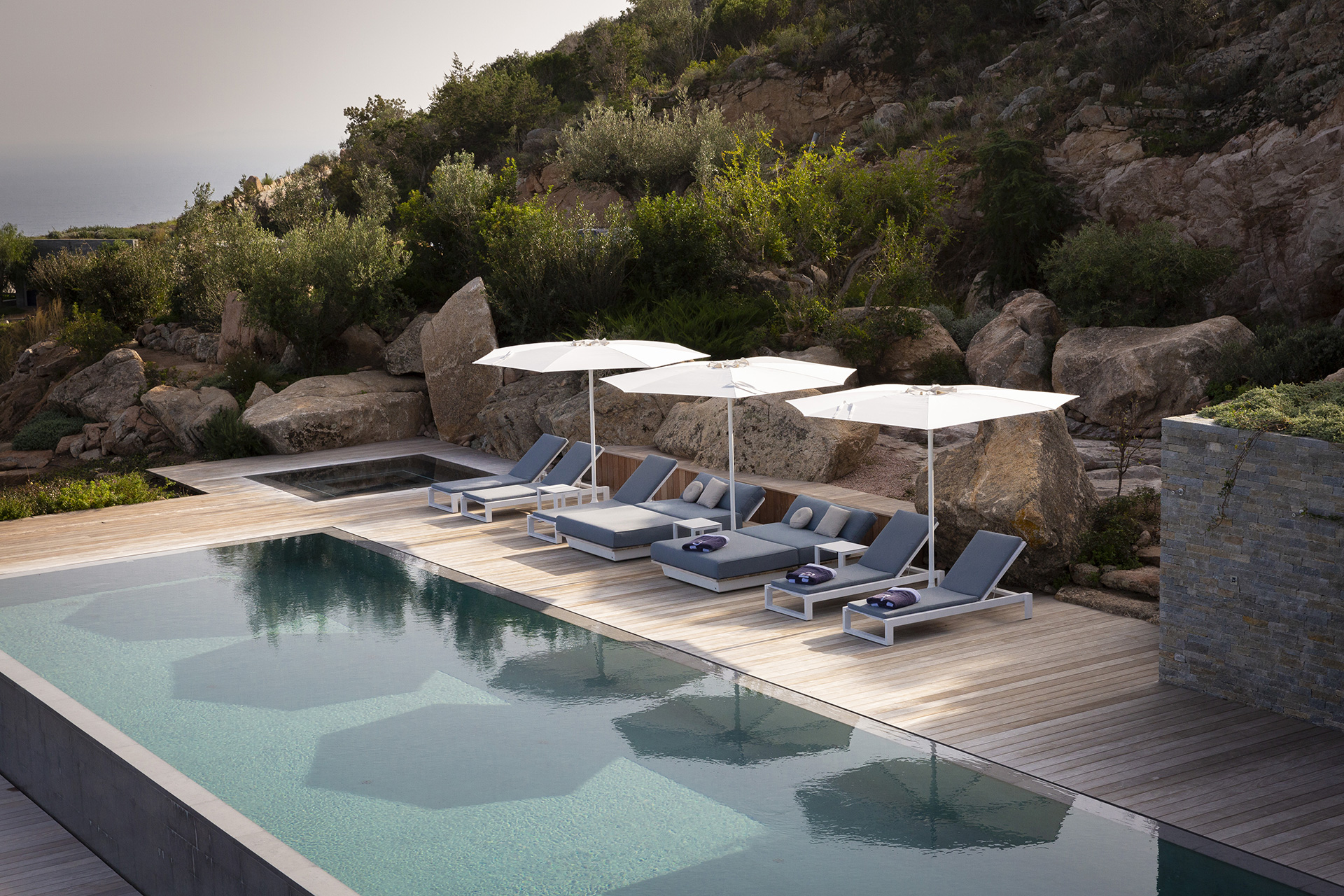 Swimming Pool of a villa in Corsica by Borella Art Design