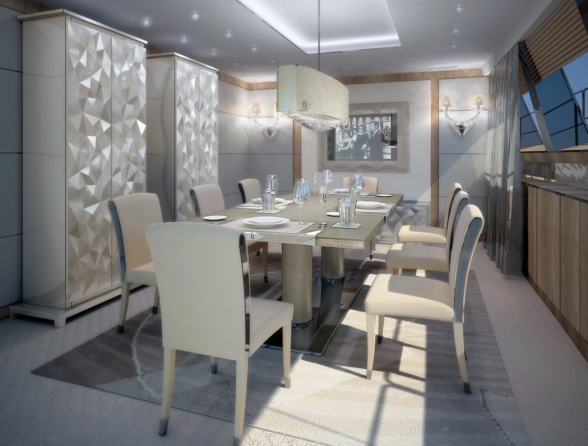 Dining Room for a sailing boat by Borella Art Design